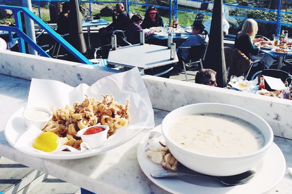 7x7 must-stop seafood shacks includes Sam's Chowder House in Half Moon Bay