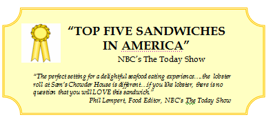 "Top Five Sandwiches in America" award from NBC's The Today Show