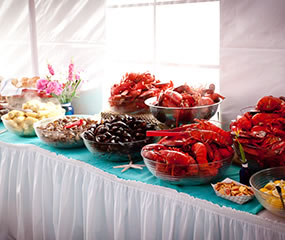 Weddings at Sam's Chowder House - lobster clambake