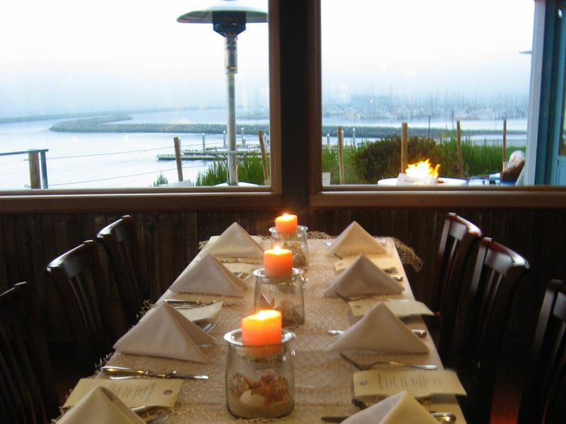 Mavericks Room private dining event space with ocean and harbor view