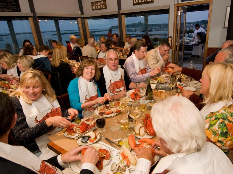 Julie, Paul and friends enjoy good company and Sam's authentic New England style lobster clambake