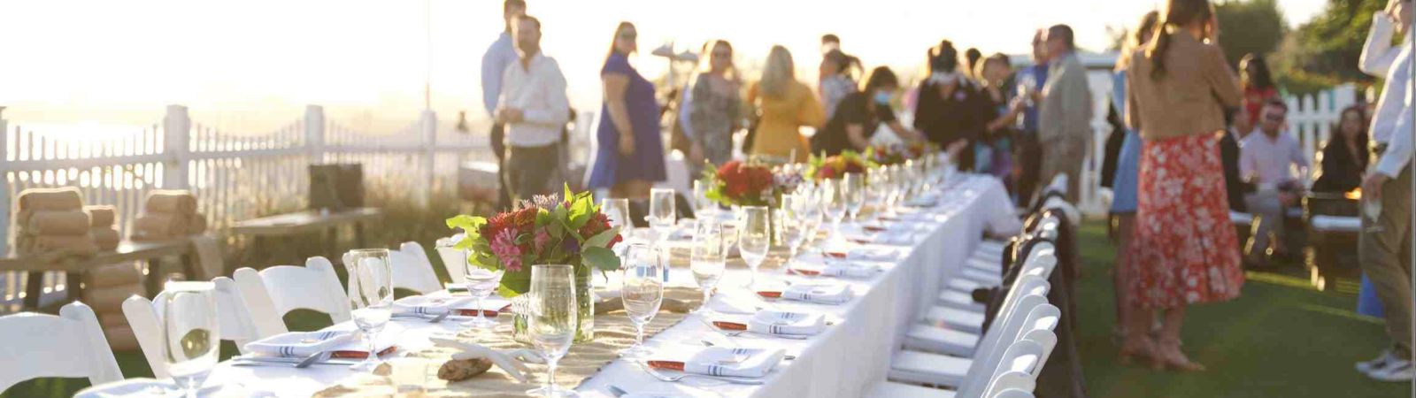 Beachfront Lawn private oceanfront dining at Sam's Chowder House 
