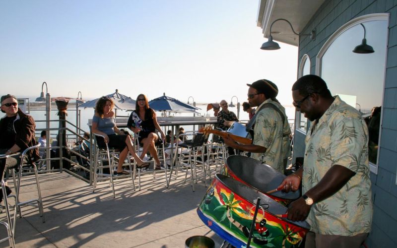 steel drum band plays for guests at Sam's South Beach Bar