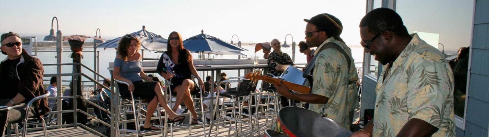 steel drum band plays for guests at Sam's South Beach Bar